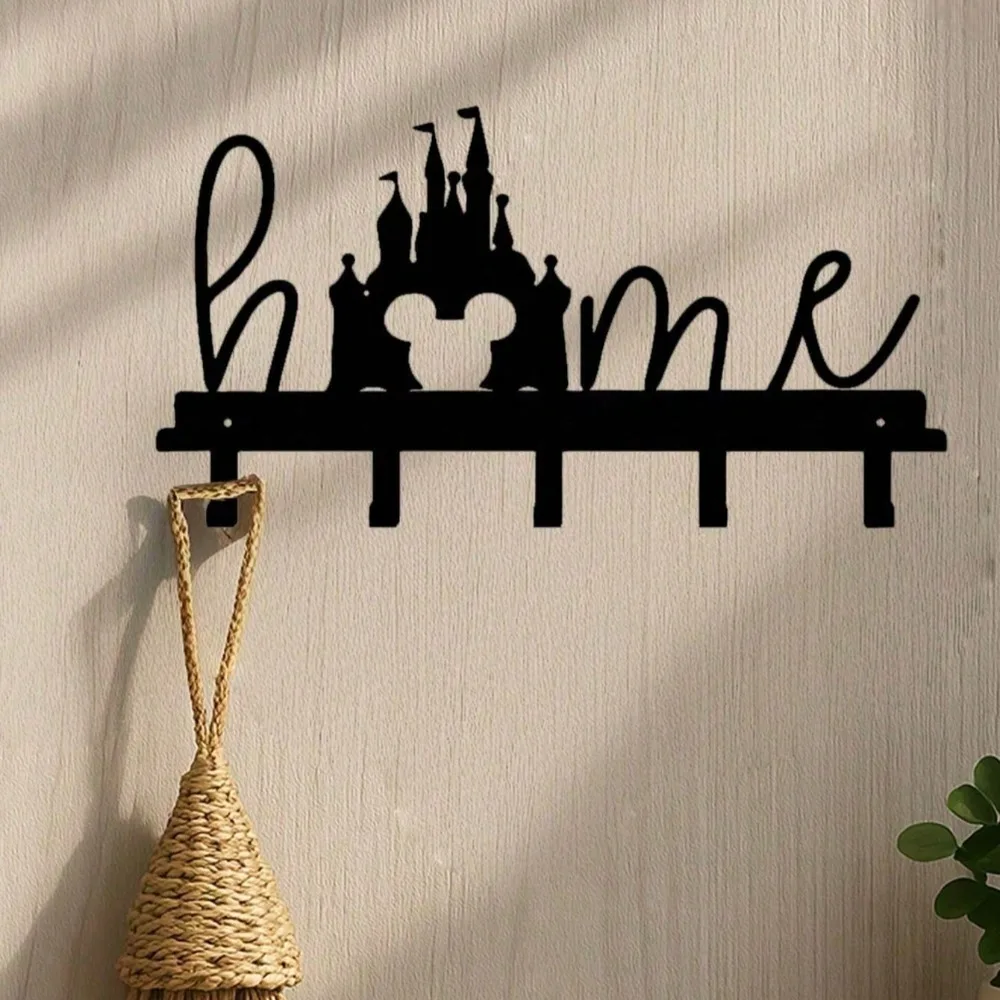 Supporto da parete moderno per portachiavi con ganci, organizer da ingresso antiruggine per chiavi, cappotti e borse, appendiabiti da parete salvaspazio per cucina