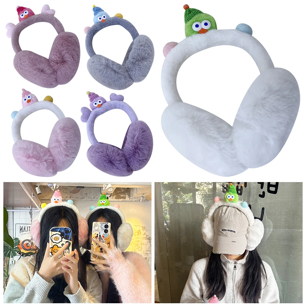 

Sweet Plush Funny Earmuffs Soft Keep Warm Cute Ear Muffs Foldable Cold Protection Winter Earflaps Girls Women