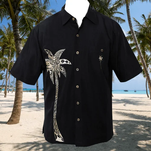 

Простая рубашка с коротким рукавом и принтом кокосовой пальмы M8