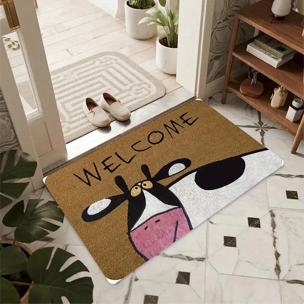 Cute Cat Pattern Carpet Mat Rug Non-Slip Area Rug Home Decoration for Entryway Living Room Bedroom Decor Kitchen Rug