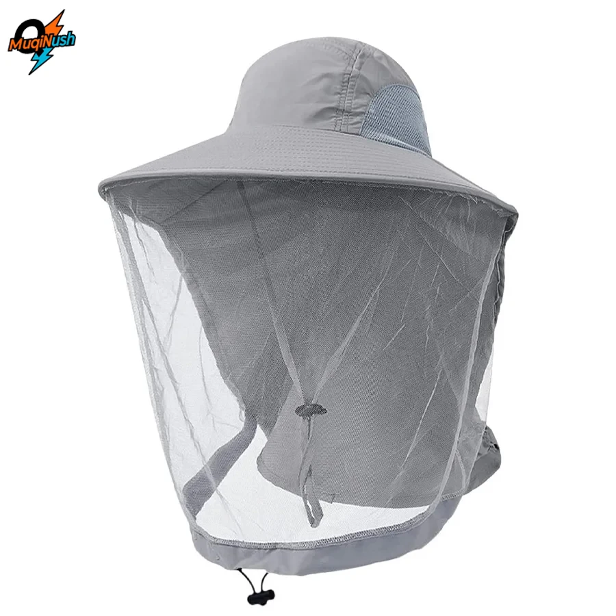 

MuqiNush 1 PC Hunting Hat Sun Fisherman Fishing Hat With Mesh Breathable Mesh Mosquito And Bee Repellent Suitable For Men/Women