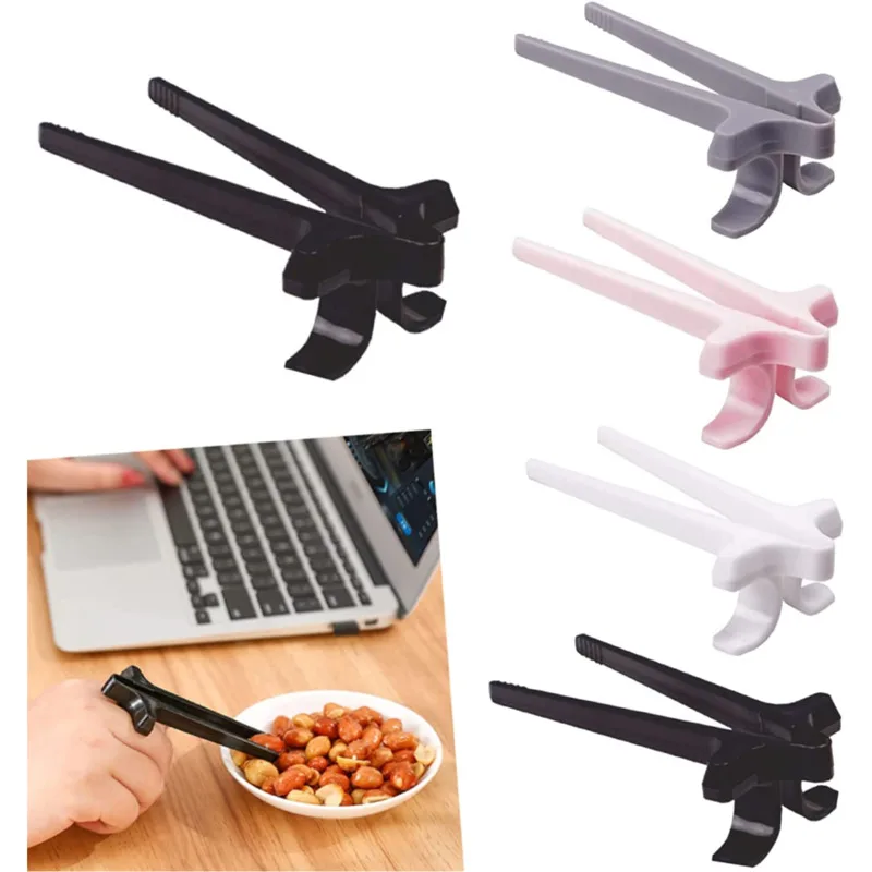 

Finger Chopsticks For Gamers Snack Clips Gaming Finger SleevesGame Controllers Reusable Food Tweezers Finger Tongs Lazy Clip