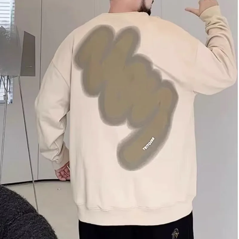 

Мужское худи свободного кроя на осень-зиму, больших размеров, с круглым вырезом, удлиненное, оверсайз, уличный стиль, брендовое, трендовое, Ins Sle