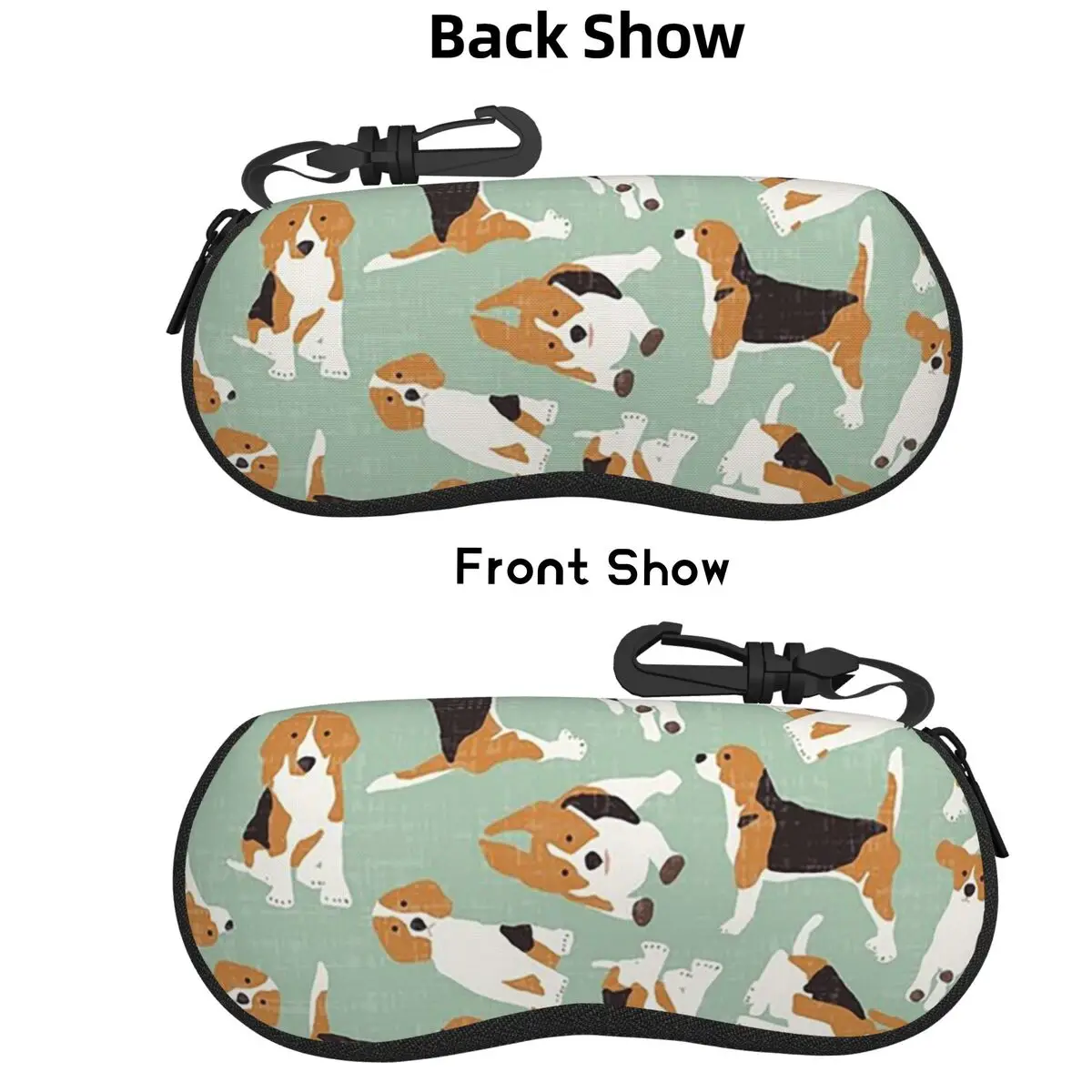 

Beagle Scatter Mint Shell Glasses Case Protector Sunglasses Box Women Men Soft Eyeglasses Bag Pouch