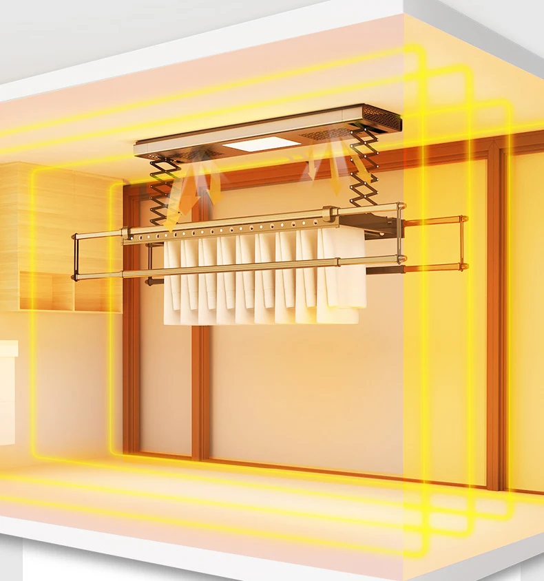 منتجات الغسيل خط الملابس الكهربائية الداخلية أنظمة الإضاءة التلقائية رف تجفيف الملابس مجفف القماش الكهربائي الذكي