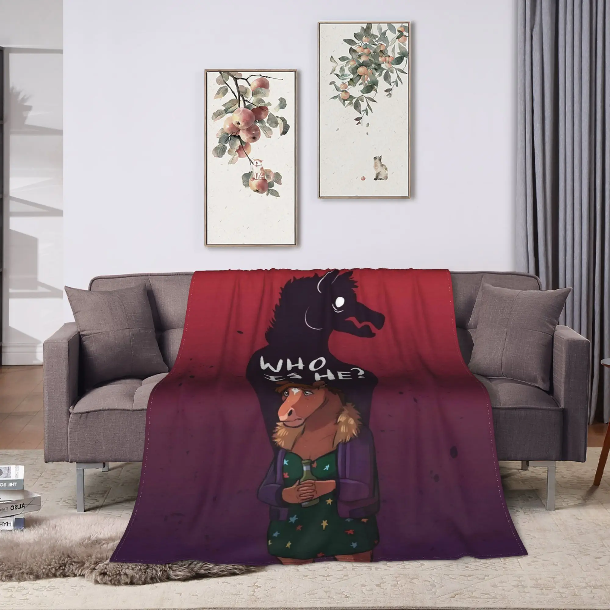 Dramatic BoJack Horseman Stage Light Blanket Quality Warm Soft  Throw Blanket Winter Couch Chair Sofa Bed Fluffy Bedspread