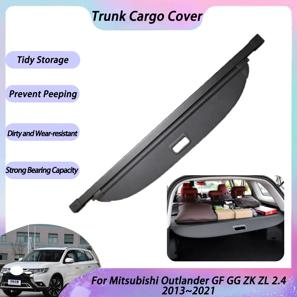 

Trunk Cargo Cover For Mitsubishi Outlander GF GG ZK ZL 2.4L 2013~2021 2018 2020 Shield Shade Curtain Partition Board Accessories