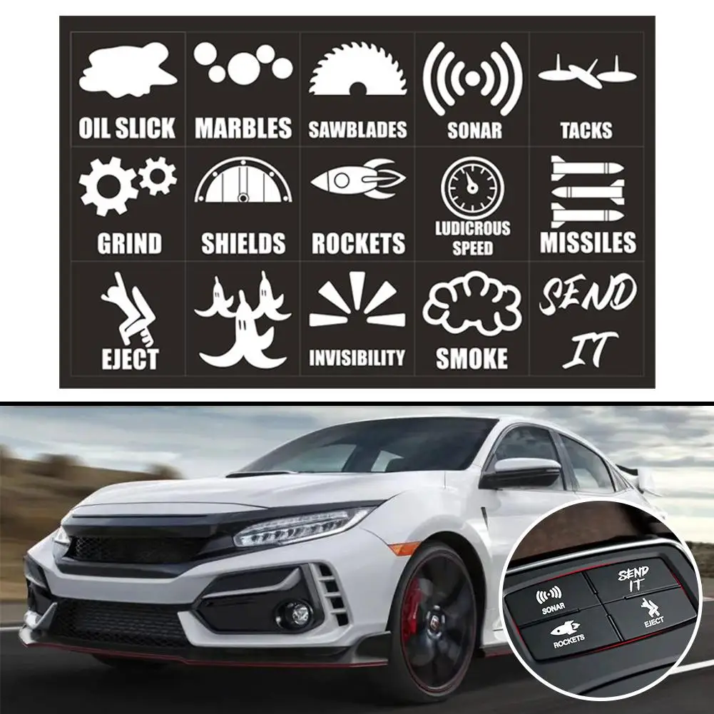 1pcs Car Switch Stickers PVC Self-adhesive Car Interior Stickers Suitable For Car Window Buttons Car Personalized Decoratio R2W3