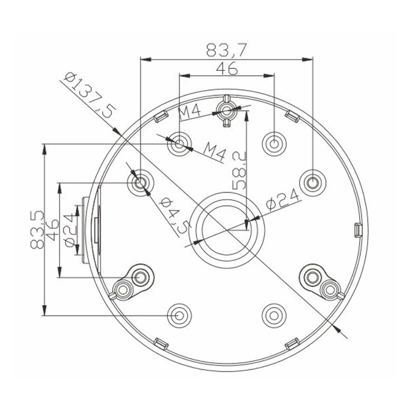 Hikvision DS-1280ZJ-DM21 Junction Box For Dome Camera CCTV Accessorie Aluminum Alloy For DS-2CD2386G2-ISU/SL DS-2CD2365G1-I Etc.
