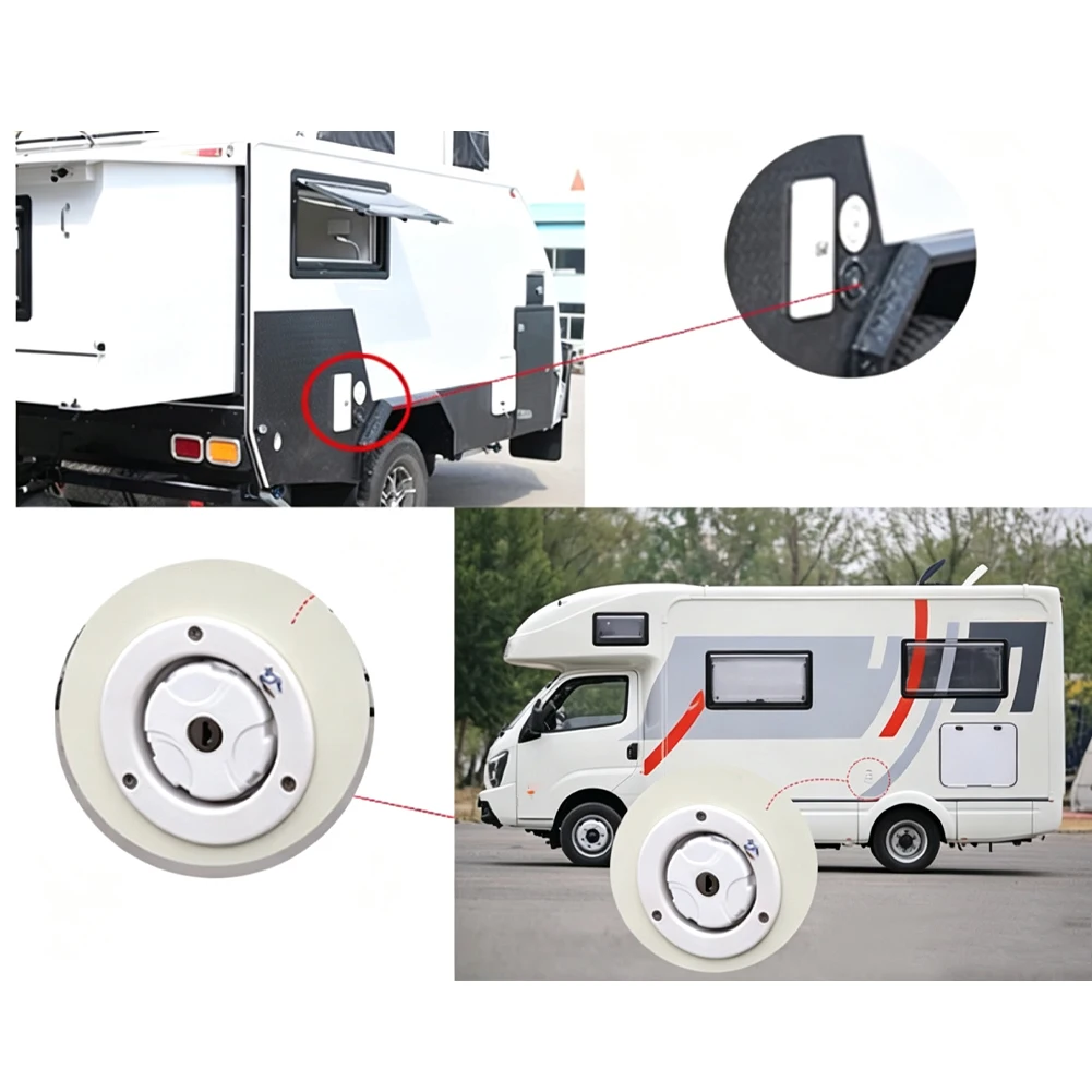 RV Fresh Water Fill For Hatch Inlet Filter Lockable Gravity Water Inlet With Anti Backspray Design For Camper RV Boat Trailer