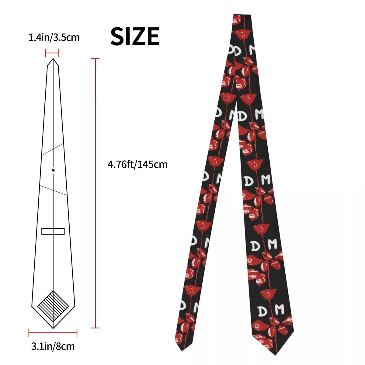 Electronic Rock Depeche Cool Mode Necktie Men\'s Custom Silk Neck Tie for Business