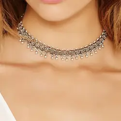 Gift Tassels Collar Statement Fashion Women Alloy Charm Choker Pendant Chain Necklace Jewelry