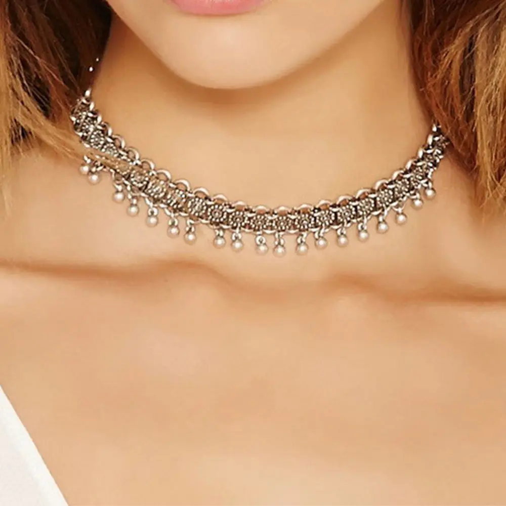 Gift Tassels Collar Statement Fashion Women Alloy Charm Choker Pendant Chain Necklace Jewelry