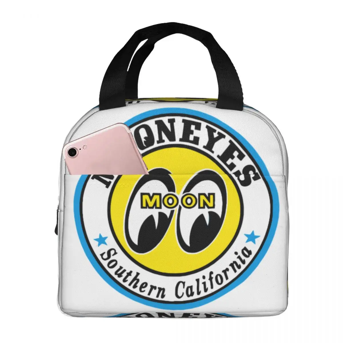 JDM Moon Eyess Motorcycle Racing Thermal Insulated Lunch Bag Women Portable Lunch Container for Outdoor Picnic Storage Food Box