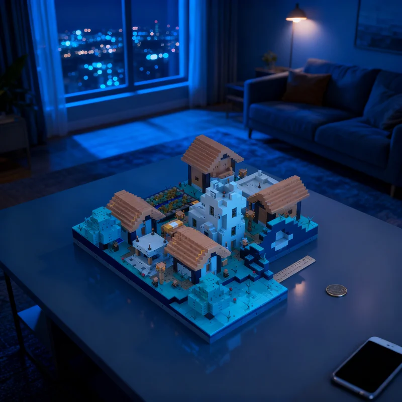 

7795 деталей MOC: Модель деревни My World, строительные блоки, креативный подарок, коллекционный декор для детей и взрослых, премиум-качество