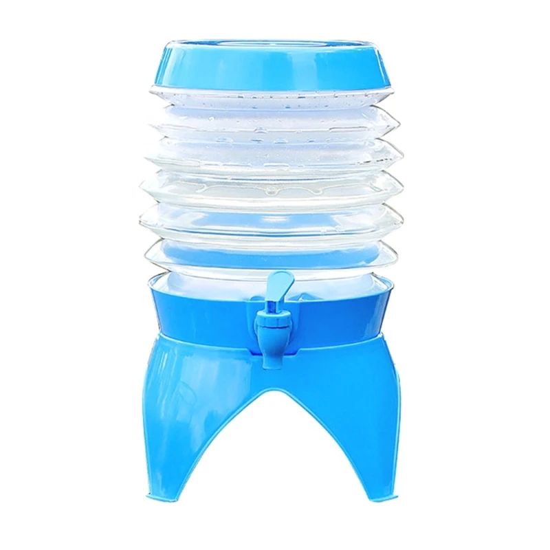 Q39F Outdoor Water Container for Camping Portable Collapsible Water Bucket with Tap