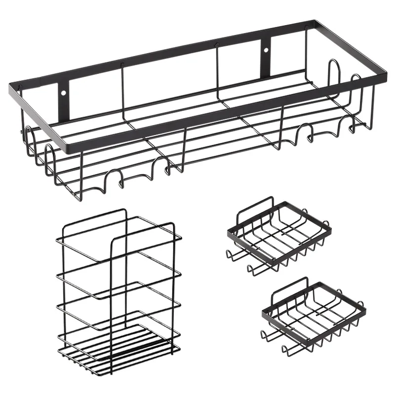 

Кухонная полка без сверления, для приправ и специй, настенная полка для ванной комнаты, полка для хранения в ванной.