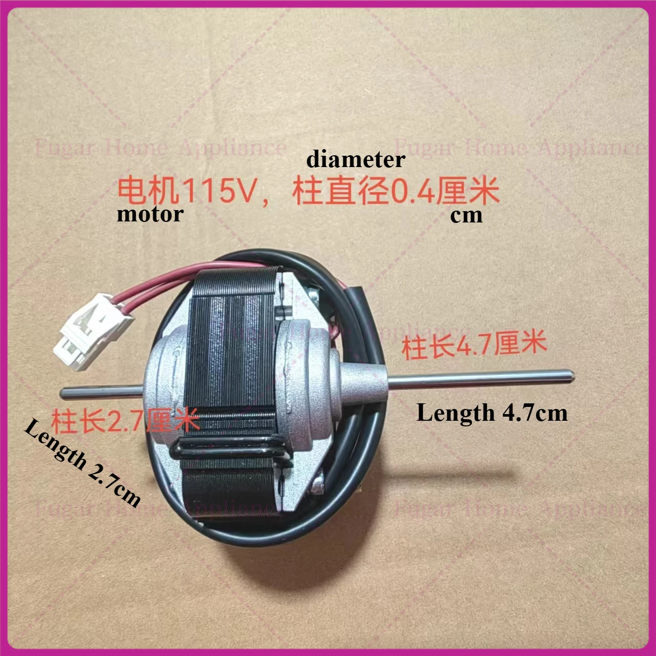 Refrigeration Fan Input 22W Output 4W 1550RPM 115V Freezer Fan ZYD-2J-22 Series Shaded-Pole Motor