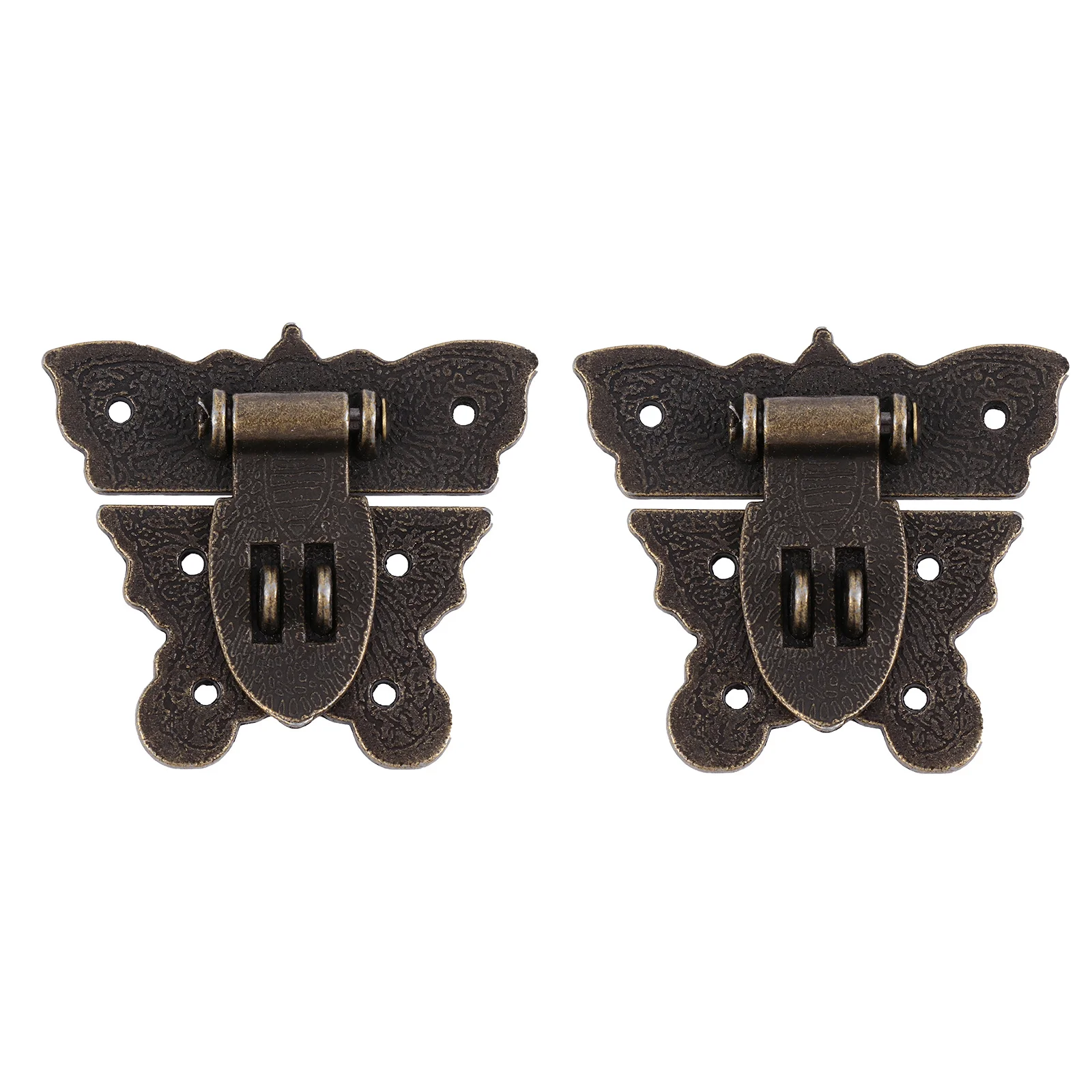 2 قطعة قفل مشبك الفراشة البرونزية الرجعية سبائك الزنك لصندوق مجوهرات خمر علبة خشبية خزانة الصدر الأجهزة التبعي