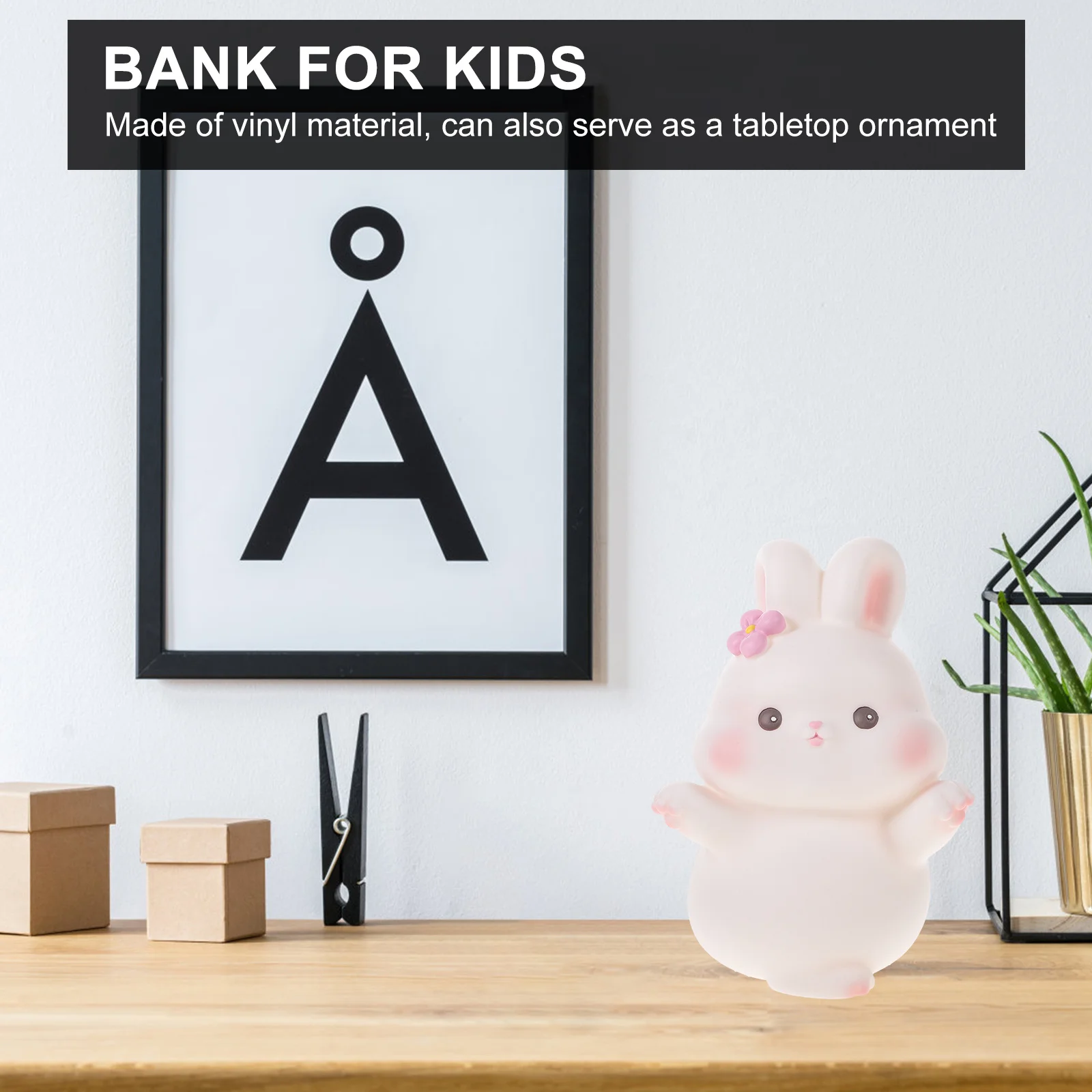 Rabbit Shaped Piggy Bank Creative Decorative Saving Bank for Desktop Bedroom Living Room Coin Container Rabbit Shaped Saving Pot