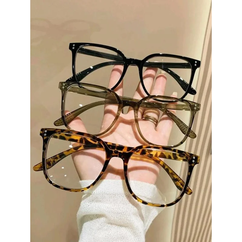 Simple Fashion Anti-blue Light Eyeglasses for 2024 Summer Outfits, Matching Lightweight Square Frame Eyeglasses for Party for Wo