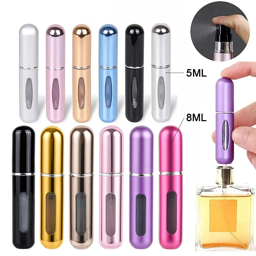 5/8ml Portable Perfume Atomizer Liquid Container Portatil For Cosmetics Mini Aluminum Spray Alcochol Empty Refillable Bottle