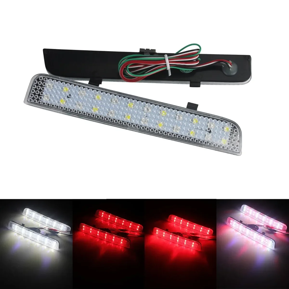 For Land Rover Range Rover L322 Freelander 2 / LR2 Clear Lens LED Rear Bumper Reflector Light w/ Brake Light/Parking Light
