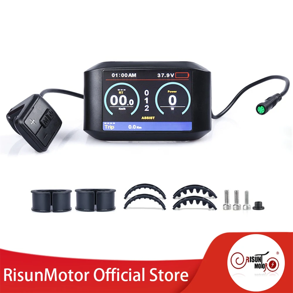 RisunMotor 24V/36V/48V LCD Display TFT 750C for Bafang BBS01/BBS02/BBSHD Conversion Kits