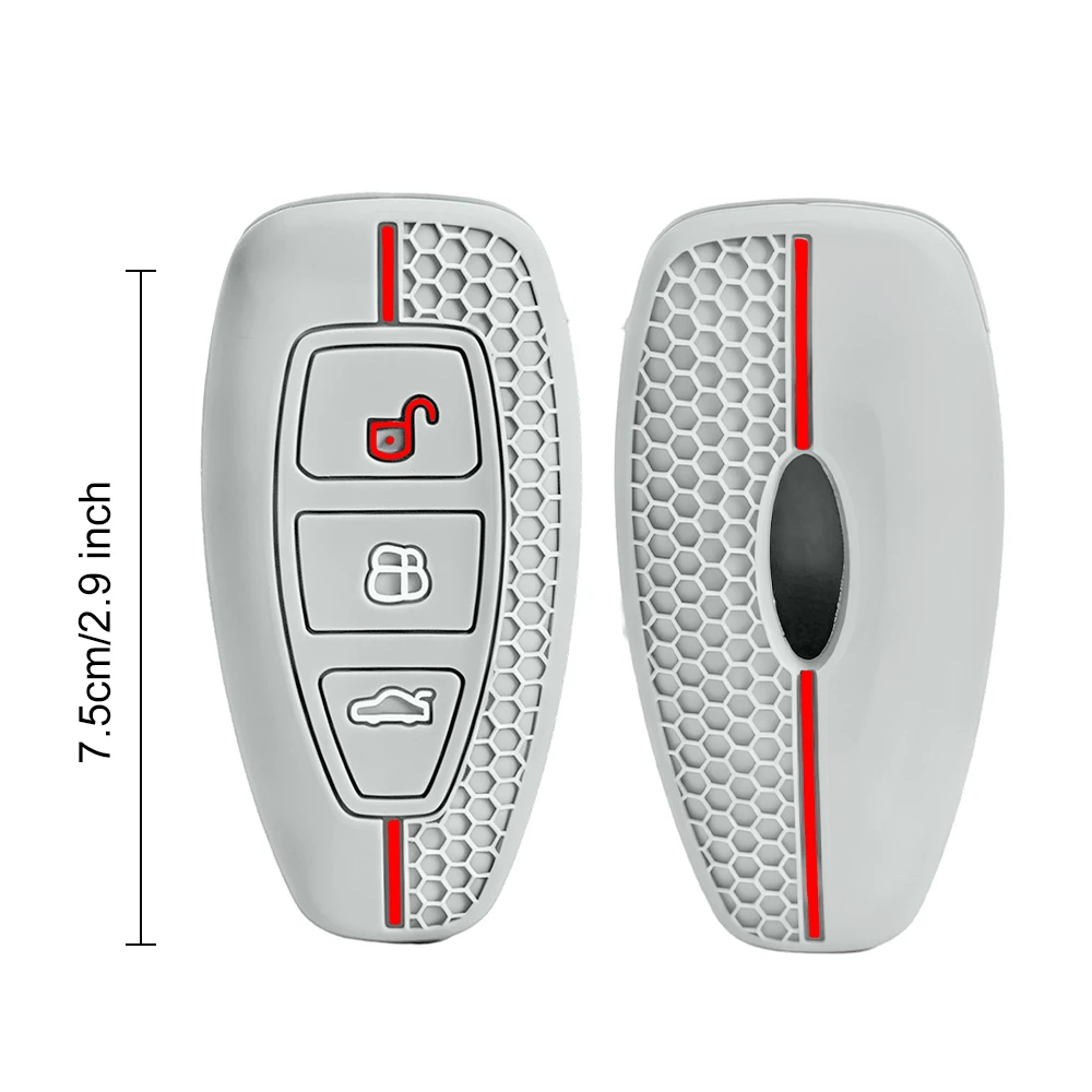 3 Buttons Silicone Car Key Case for Ford C-Max Mondeo Kuga Fiesta Titanium Ford Focus 3 4 ST MK3 MK4 Fob Cover Bag Accessories view 6