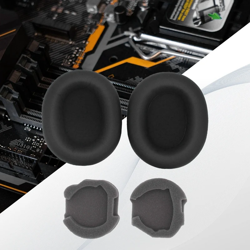1 пара чехлов для наушников Sony WH-1000XM5, легко заменяемые защитные рукава для наушников, подушечки с пряжкой, прочный черный цвет