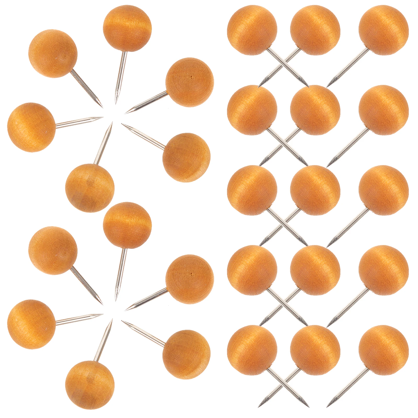 

100pcs Square Solid Woodworking Nails Pushpins for Bulletin Cork Boards Photo Walls Sturdy Reusable Thumb Tacks Wooden