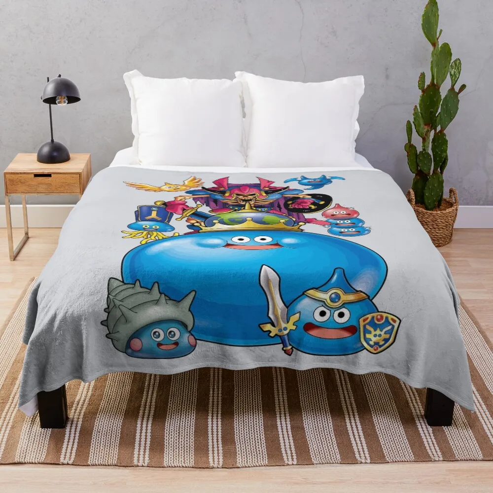 

Dragon Warrior Slimes Party - Dragon Quest Throw Blanket Decorative Sofa Custom Bed Polar Blankets