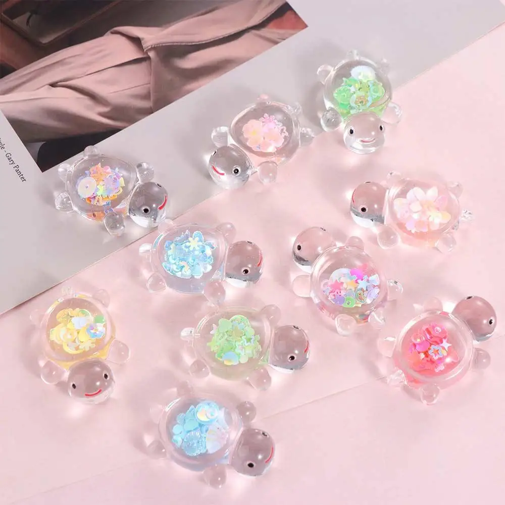 

10pcs Transparently Turtle Turtle Figurine Shiny Model Miniature Tortoise Statue Mini Cartoon Jewelry Doll Desktop Ornaments