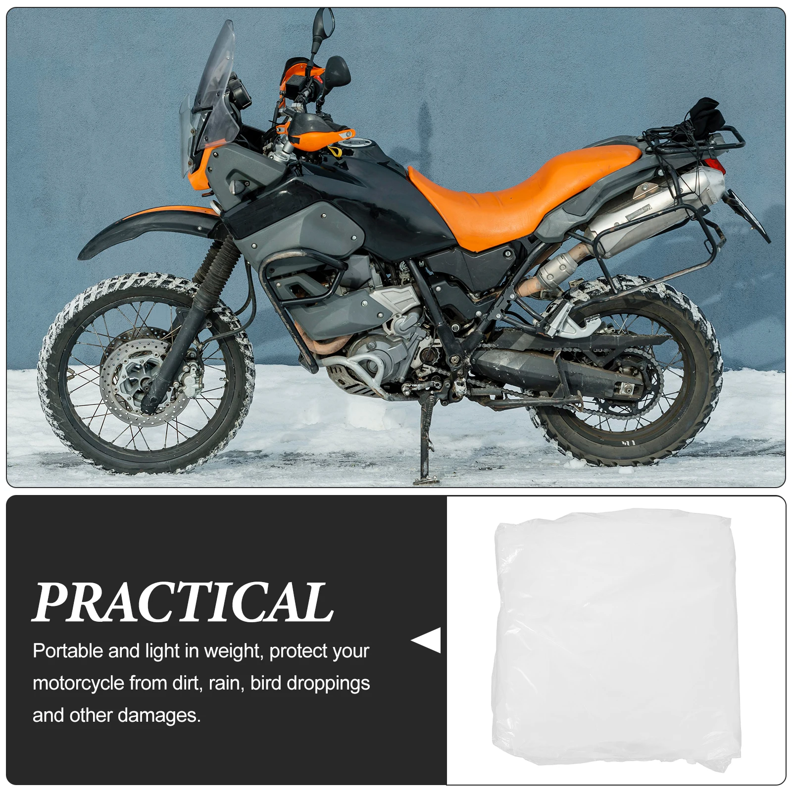 

4pcs Motorcycle Cover Clear PE Bike Protective Waterproof Large Size Disposable Anti Dust Dirt Proof Motorcycle Jacket Cover For