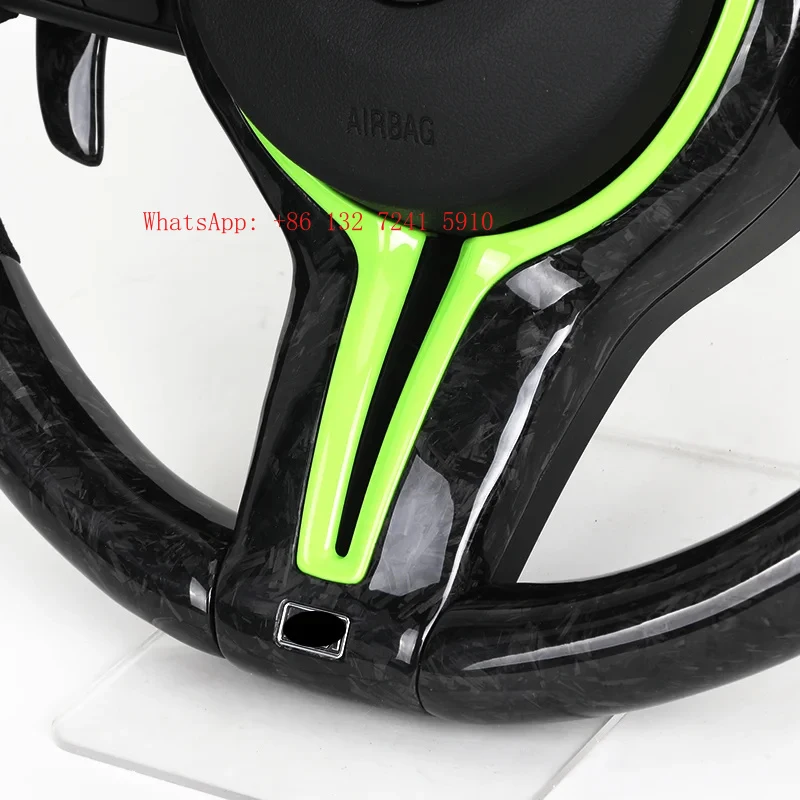 Bestseller Customized Forged Pattern Carbon Fiber Car with Green Frame Steering Wheel for  F10 F20 F15 F16 F25 F26 M3 M4 F90 M5