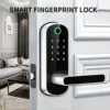 스마트 지문 도어 잠금 장치 원격 제어 열쇠가 없는 WIFI 디지털 터치스크린 잠금 장치 IP67 NFC 2개의 IC 카드로 방수 5