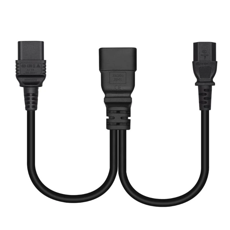  IEC 320 C20 to C13+C19 Power Cord C20 Male to C13+C19 Y Splitter Adapter Extension Power Cable for Computer Printer