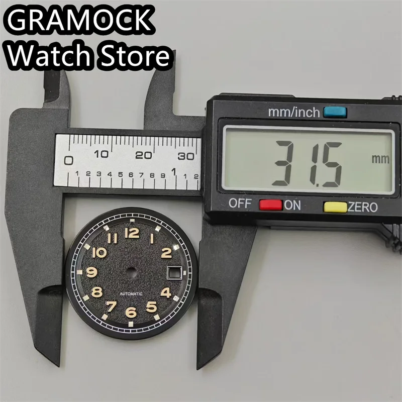 GRAMOCK 31.5mm sterile dial luminous watch dial fit ETA 2836 2824 Mingzhu DG2813 3804 Miyota 8205 8215 821A movement