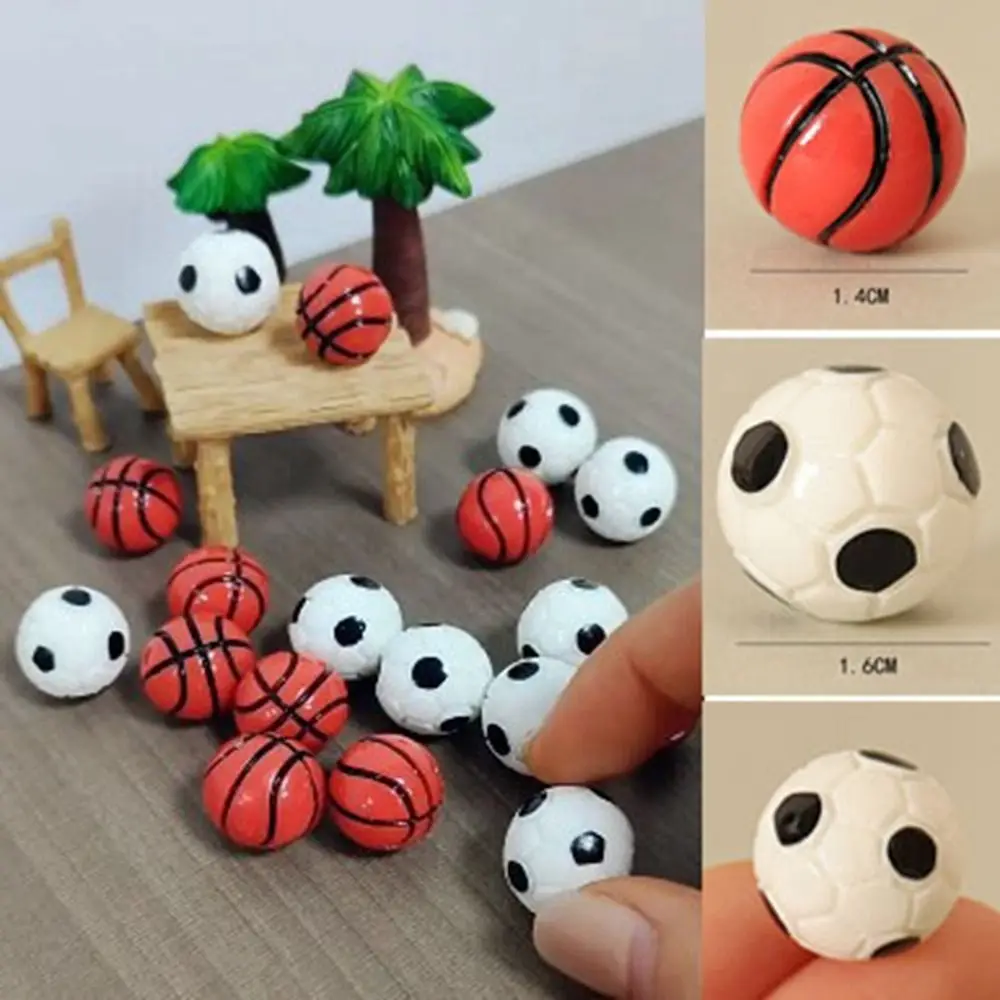 New Handmade DollHouse Simulation Basketball 1.5cm 2 Styles Doll House Decoration Mini Football Miniature Dollhouse Decorations