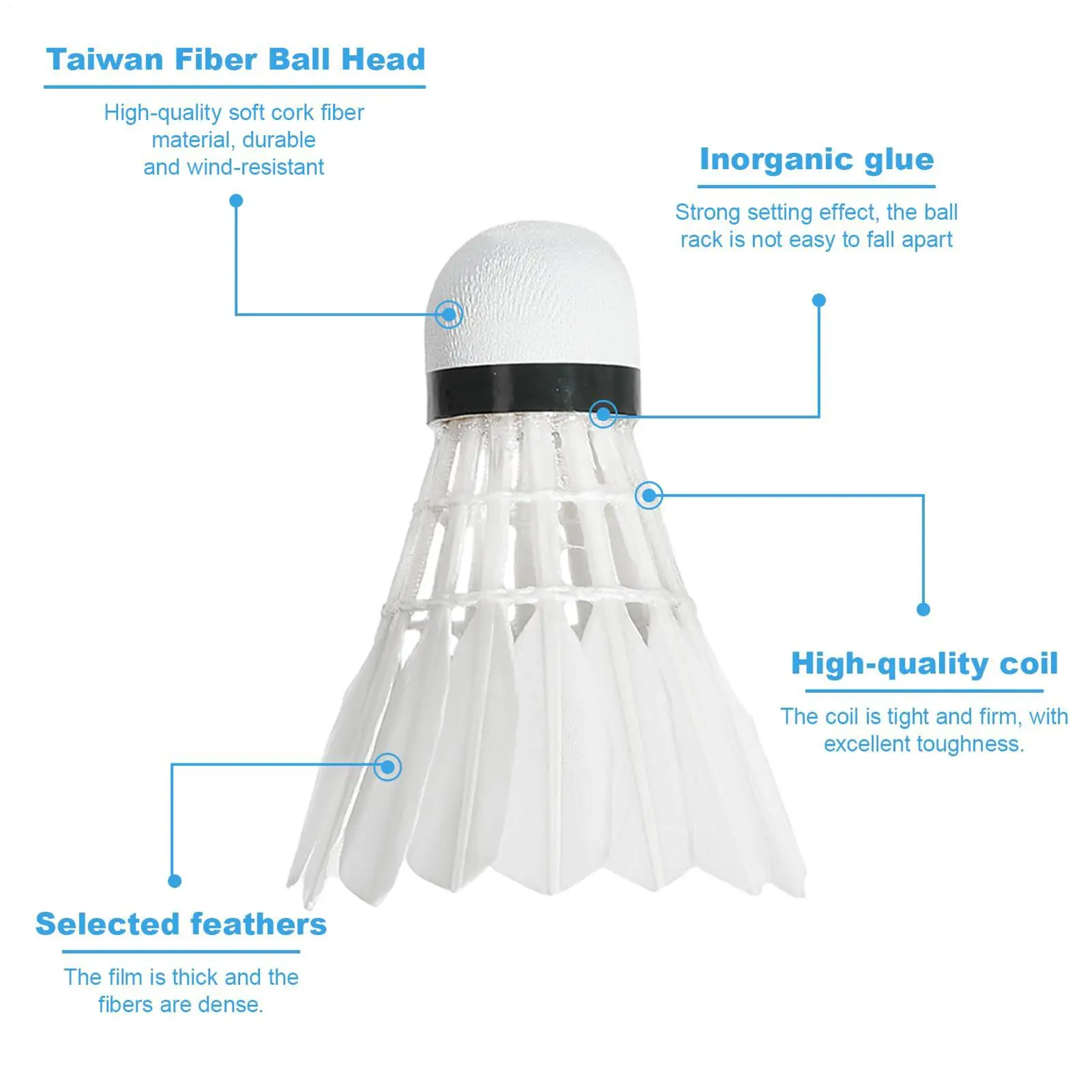 

Badminton Ball 6 Pieces Practice Shuttlecocks Practice Badminton For Indoor Outdoor Backyard Competition Court School Fitness