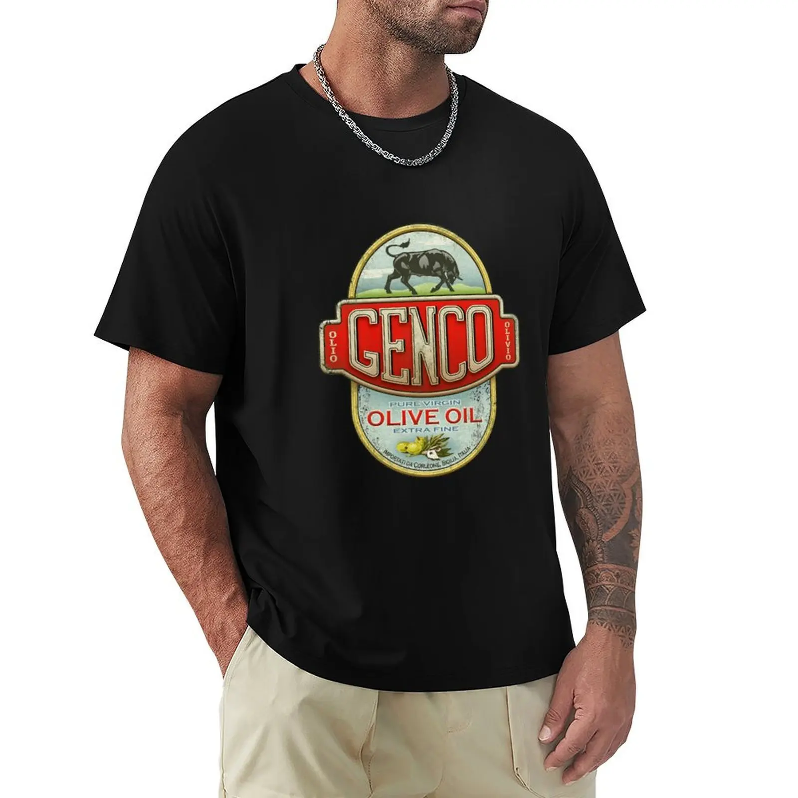 Camiseta The Godfather Genco Olive Oil Co com estampa gráfica para homens