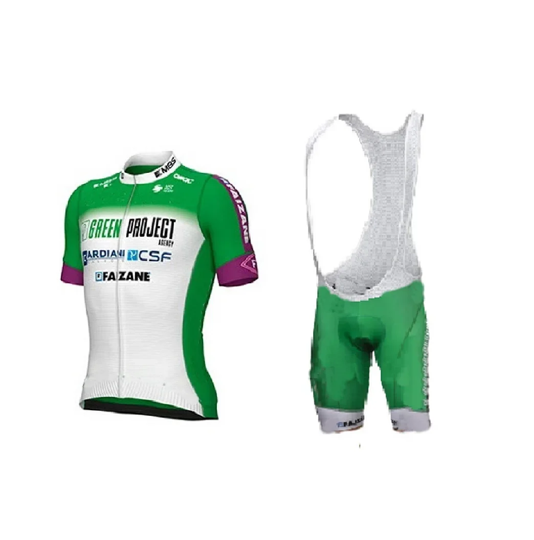 LASER CUT 2023 GREEN PROJECT BARDIANI CSF FAIZANE Team SHORT SLEEVE CYCLING JERSEY SUMMER CYCLING WEAR ROPA CICLISMO+BIB SHORTS