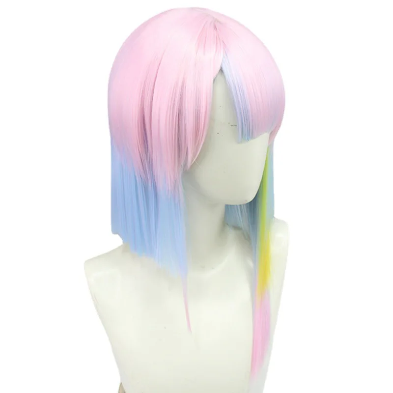 45cm Lucy Cosplay Wig Anime Cyberpunk Edgerunners Cosplay Lucyna Kushinada Multicolor Gradient Heat Resistant Hair Wig