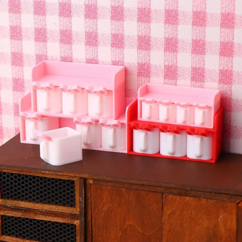1PC casa delle bambole Mini cartone animato vaso di condimento modello casa delle bambole decorazione della cucina casa delle bambole accessori di scena giochi di imitazione giocattoli