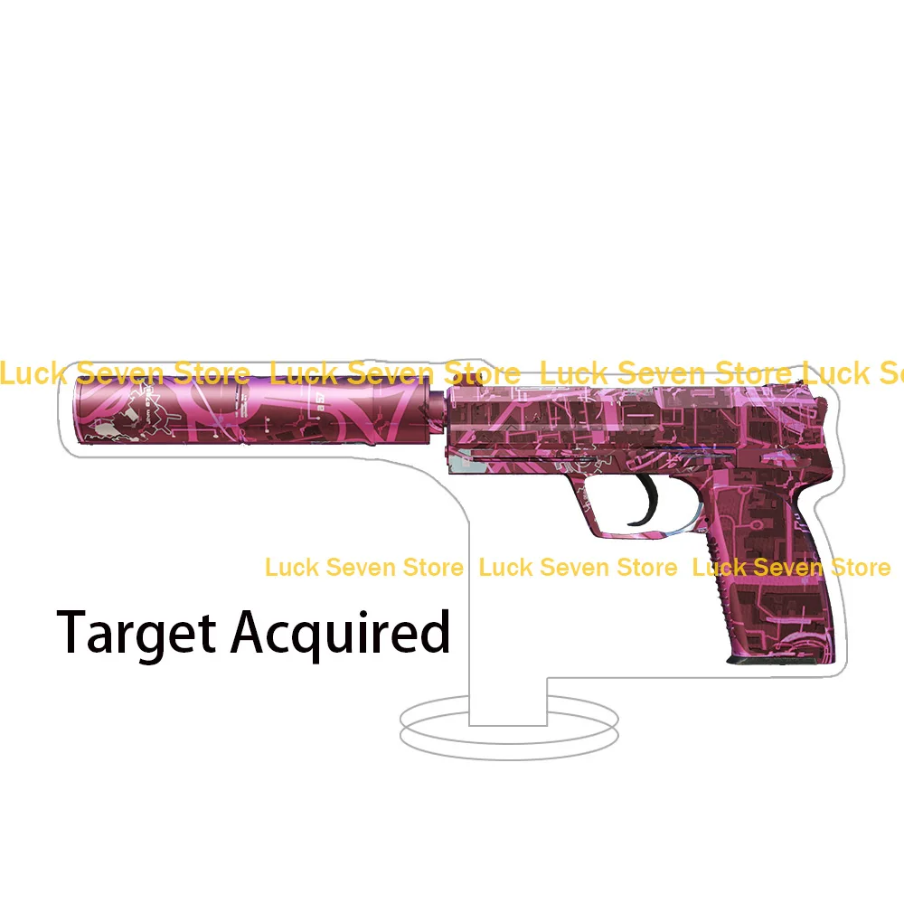 CS2 GO لعبة سلاح مسدسات USP-S جبال الألب كامو تحقق المحرك اللحاء Jawbreaker Printstream الاكريليك حامل مكتب زخرفة أنيمي لعبة #5