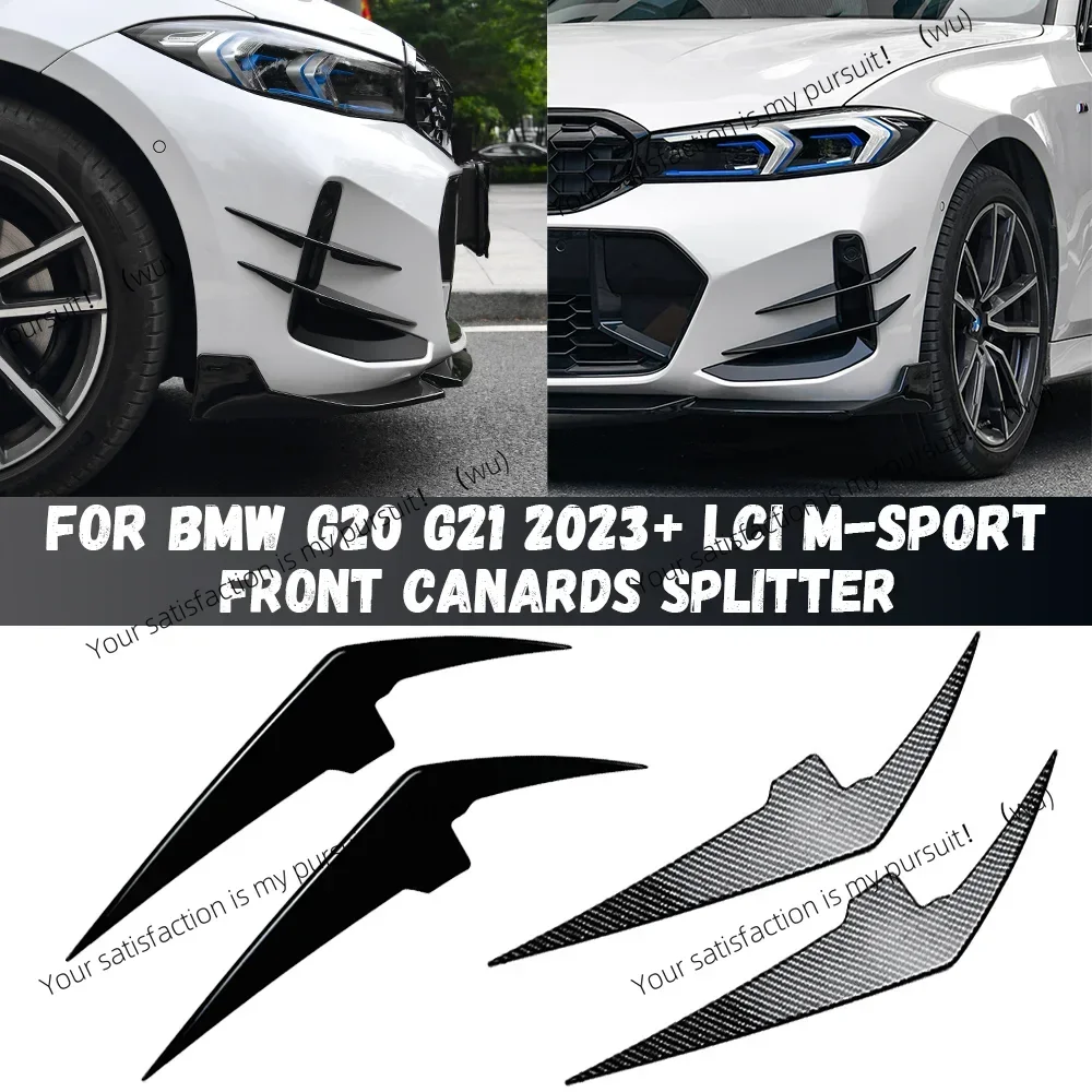 For BMW 3 Series G20 G21 G28 LCI M Sport 318i 320i 330i M340i 2022-2024 + Side Diffuser Air Vent Decorative Blade Front Bumper