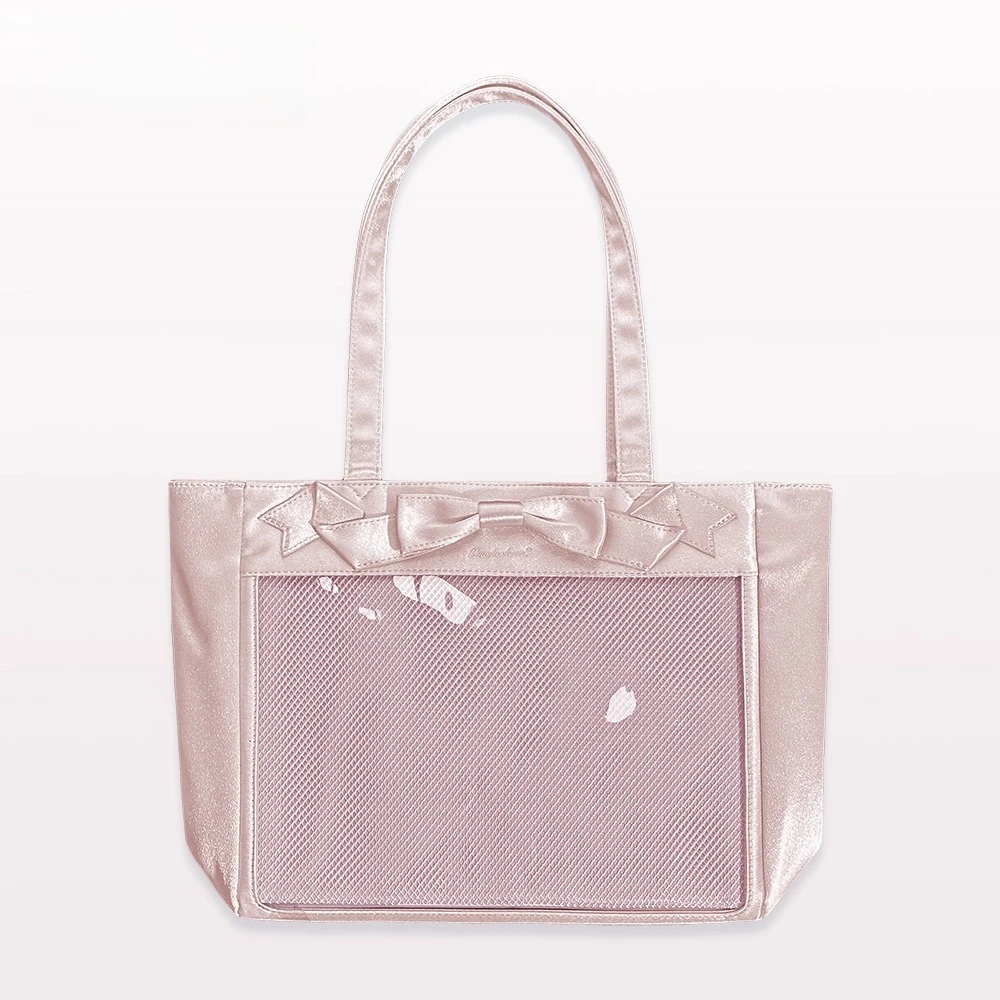

Japanese Sweet Lolita Satin Bow Lta Bag Women's Large Appetite Pain Layer A4 Daily College Style Tote Bag Shoulder Bag Female
