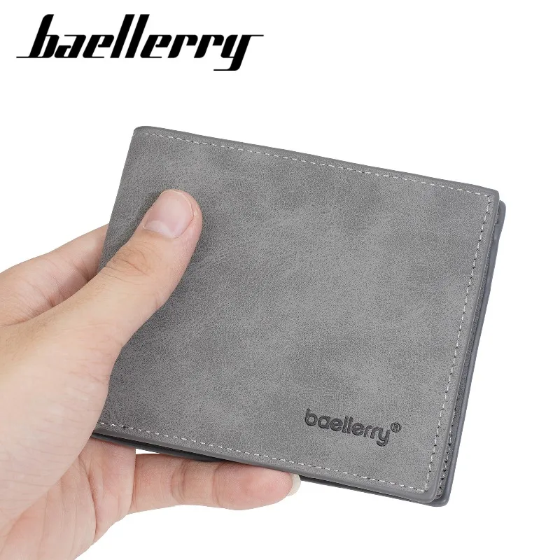 Baellerry Men's Fashion Frosted Wallet with Card Clips Large Capacity Multiple Card Slots Casual Men's Card Holder