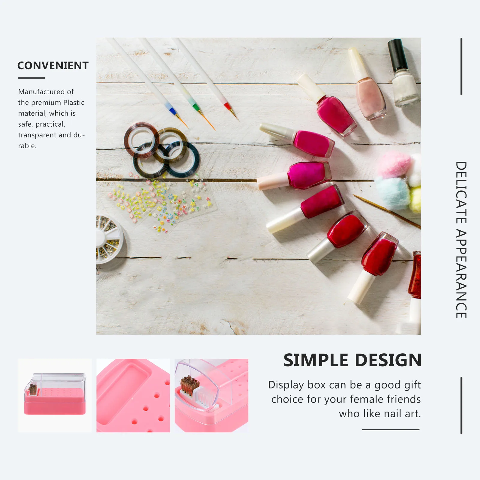 

Nail Drill Bits Storage Box Clear 30 Holes Nail Drill Bit Organizer Cleansing Case Manicure Tool Display Box for Salon Home Use