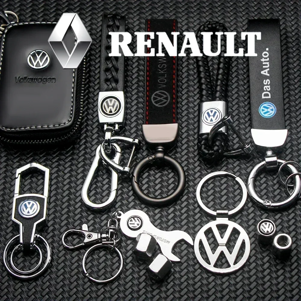 

1PC Car Metal Key Chain Keyrings Braided Rope Key Cover Sticker For Golf Polo Touran Jetta Passat Tiguan Beetle Polo Key Chain